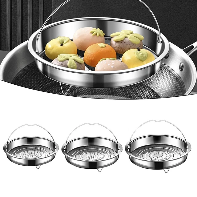 Panier Vapeur En Acier Inoxydable – Diamètre 26, 28, 30 Ou 32 Cm – Pour Cuisson Vapeur De Raviolis, Bouchées, Légumes – Poignées Doubles