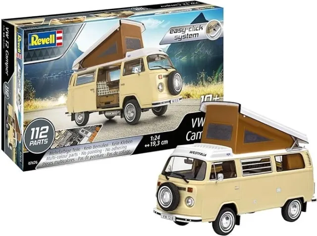 Revell Allemagne VW T2 Camper Van (Rapide) Facile Click 1/24 7676 Plastic Model