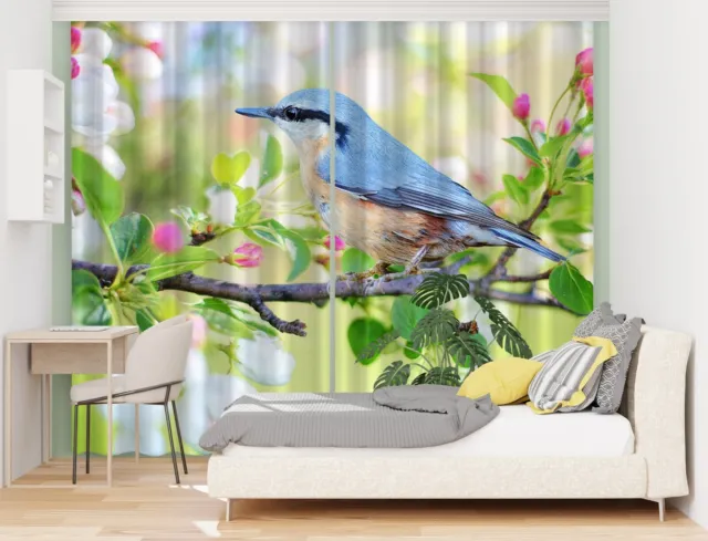 3D Blue Bird ZHUA4388 Animal Photo Curtain Window Blockout Fabric Amy 2023