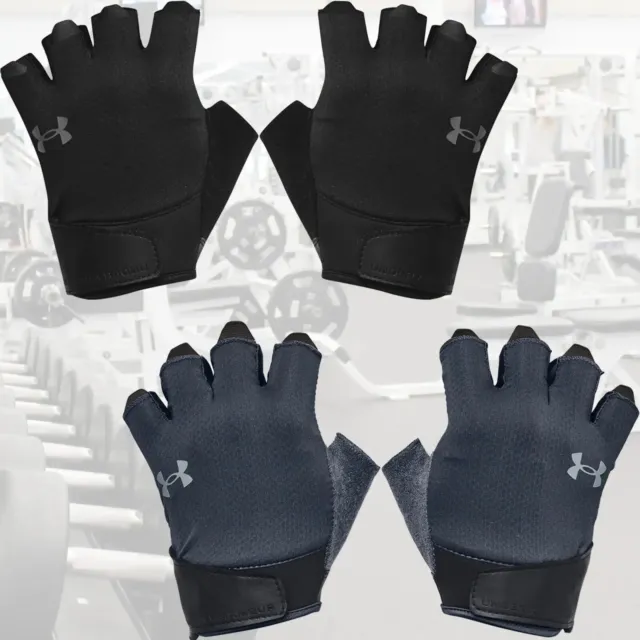 Under Armour Men's Workout Weight Lifting Gloves, Black, Half Finger 1369826