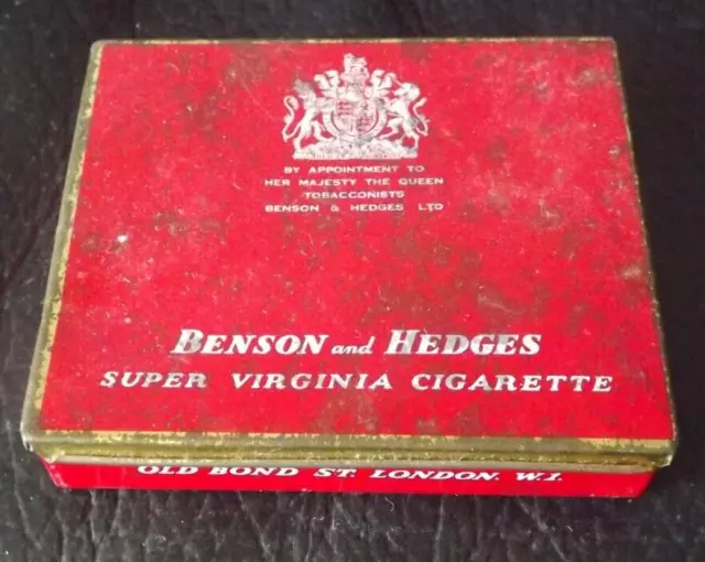 Vintage Benson and Hedges 20 Super Virginia Cigarettes Tin