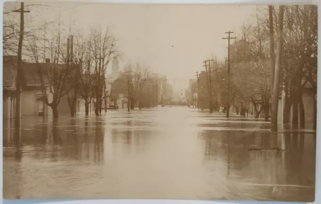 Vintage Dayton Ohio Flood 1913 South Main Street RPPC Postcard Divided Back