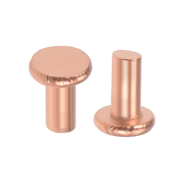 100Pcs 3/32" x13/64" Tête plate Cuivre Rivets solides attaches