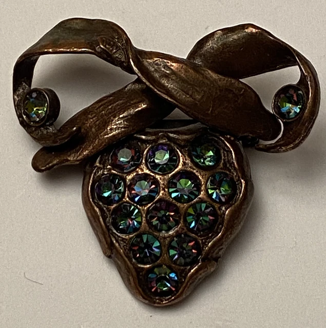 Broche Plaquée Or Avec Pierre Verte - à Réparer, Occasion, Référence 133-18/A3
