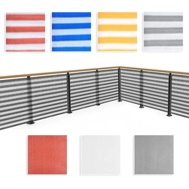 AEREY Balkon Sichtschutz 105x450cm – Wind- & UV-Schutz – Einfache Montage Mit Kabelbindern – Hellgrau