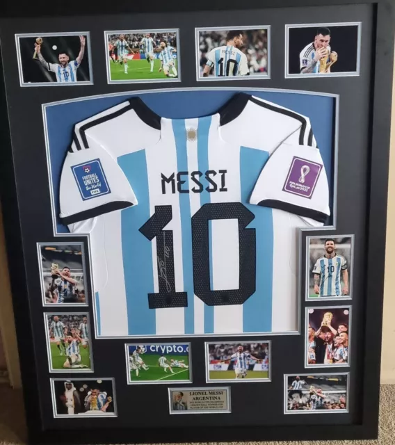 Lionel Messi  2022 World Cup Jersey  Signed And Framed Argentina