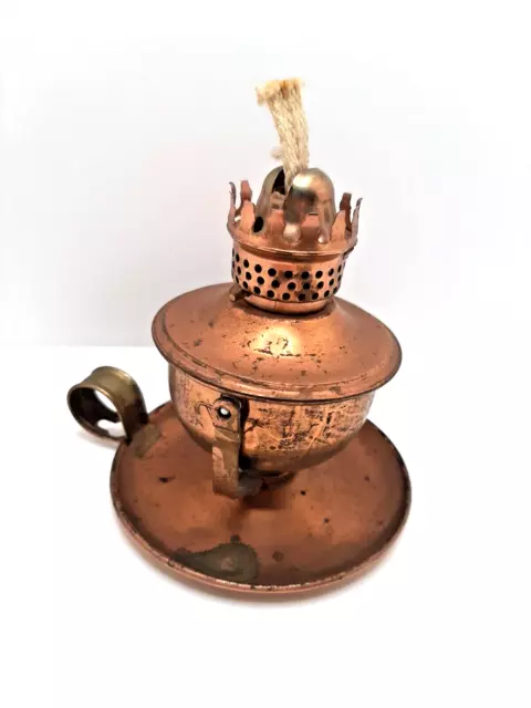 Kleine Vintage Petroleumlampe Petroleumlaterne Laterne aus Kupfer gut erhalten