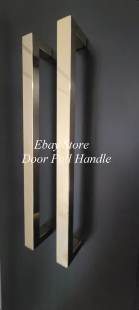 48 inch Matte Gold Entry Door Pull Square Long Handle Stainless Steel  Brass