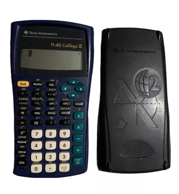 Texas Instruments TI-40 College II Calculatrice Calculette Scientifique + Cache