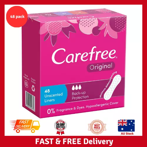 Carefree Original Unscented Panty Liners 48 Pack