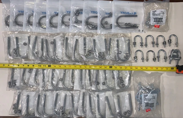 64 QTY! -HUGE LOT- Fabory 31KF37 U-Bolt Grainger    National N222-174 N222-083