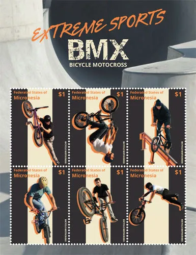 Micronesia 2015 - Extreme Sports Bicycle Motorcross - Sheet of 6 Stamps - MNH