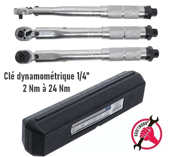 Clé Dynamometrique 1/4"  2 - 24 Nm - Kraftmann