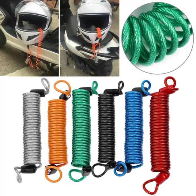 150cm Motorcycle Security Lanyard Spring Wire Coil Disc Brake Lock Reminde Cable