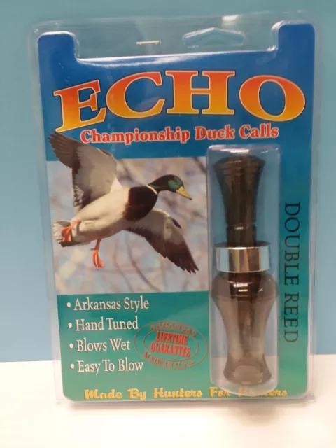Echo - Double Reed Poly Carbonate Duck Call - Smoke - ES-2 - New