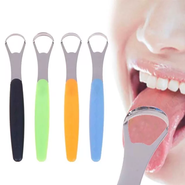 Stainless Steel Tongue Tounge Cleaner Scraper Dental Care Oral Hygiene Mouth Kit