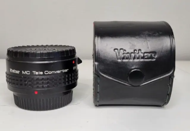 Vivitar MC Tele Converter 2x-22 PK Mount with Leather Case