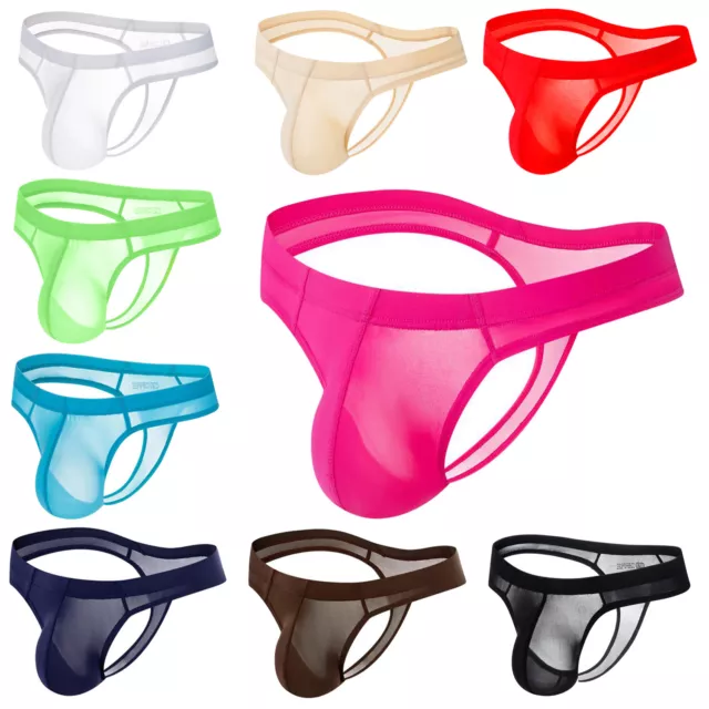 MEN SEXY BULGE Thongs Brief Underpants Ultra Thin T-back G-string ...