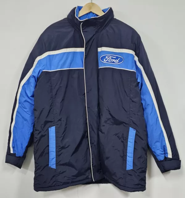 Ford Jacket Mens Size Medium Motor Racing Zip Up Embroidered Pre-Owned