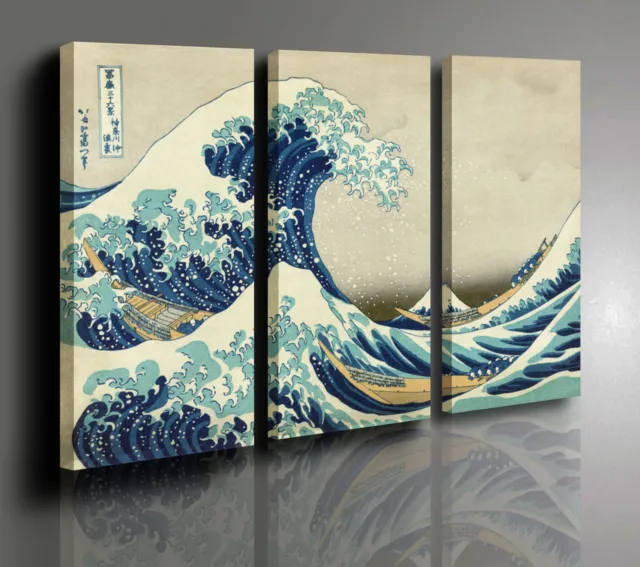 🎨 La Grande Onda Di Kanagawa Hokusai Katsushika quadro su tela KHK22