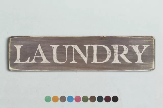 LAUNDRY Vintage Style Wooden Sign. Shabby Chic Retro Home Gift