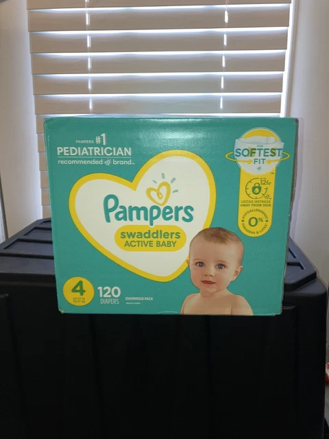 Pampers Swaddlers Disposable Diapers Enormous Pack, Size 4 - 120 Coun