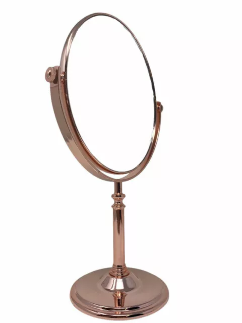 Specchio cosmetico ovale con zoom girevole oro rosa varie misure base specchiata