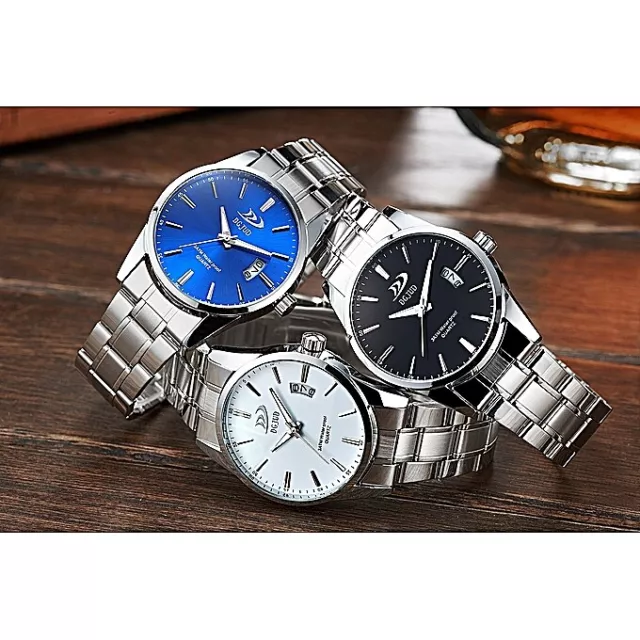 D1 WATCH MEN Women Dgjud Black Dial White Hands Date At3 O clock Stainless Steel 14.49 PicClick