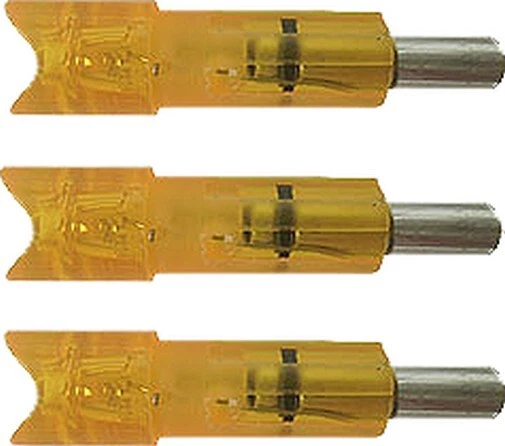 3pk. Lumenok Lighted Halfmoon/Crscent Nock Crossbow Bolts/Arrows ECC