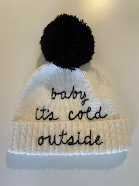 Kate Spade New York Womens Baby It's Cold Outside Beanie White/Black