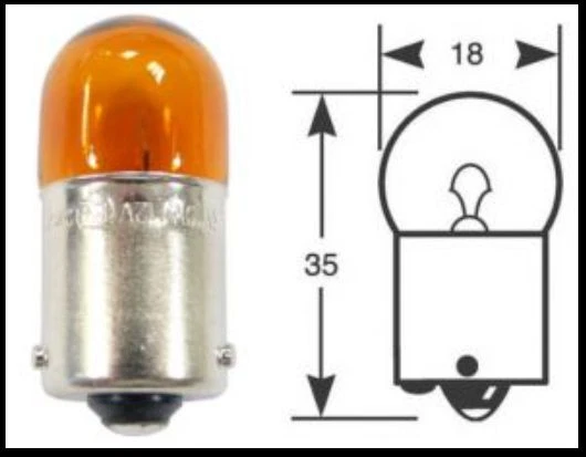 Ampoule Clignotant Orange 12V 21W - Culot BAY9s/BAU9s Longue (35mm) Plots Décalés 120° - Pour Moto, Scooter