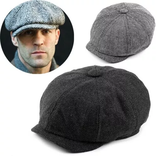 Neu Herren Barett Hute Gatsby Schiebermütze Newsboy Kappe Vintage Hat Mützen Hut