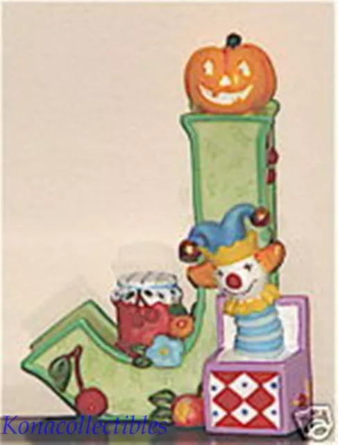 1999 Mary Engelbreit Letter J 2 3/4 Inch Resin J is for Jack-O-Lantern!