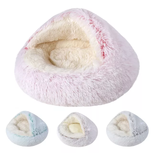 Plush Pet Cat Cave House Sleeping Bed Kennel Puppy Super Soft Warm Cuddler Nest