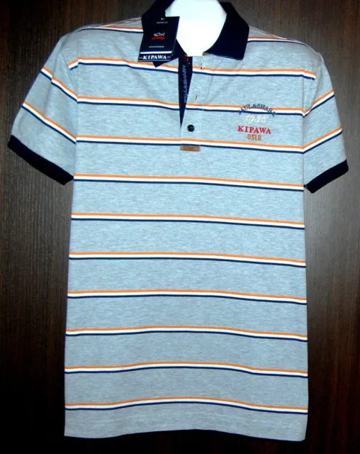 Paul&Shark Yachting AUTHENTIC Gray Stripes Men's Cotton Italy Polo  Size M