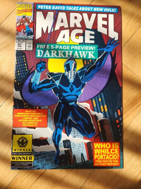 Marvel Age #97 1991 Dark Hawk 1st Appearance