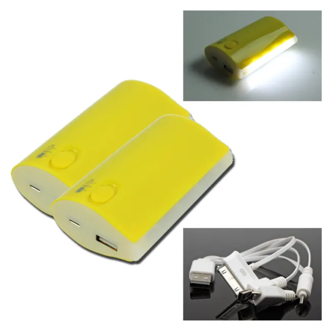 2 5200Mah Power Battery Charger Micro Usb Yellow Nokia Lumia 1020 920 Optimus G2