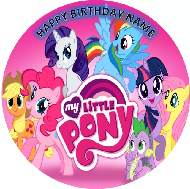 MY LITTLE PONY BIRTHDAY Personalised Edible Wafer Cake Topper Decoration Images 