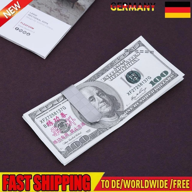 Stainless Steel Credit Card Holder Multipurpose Plaid Book Clip for Men Business