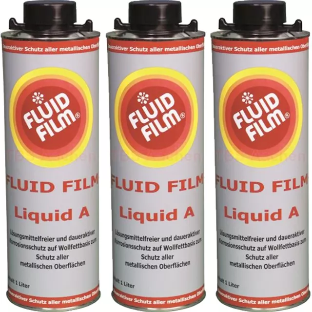 Fluid Film Liquid A 1 Liter Normdose 3er Pack + Hohlraumpistole 2