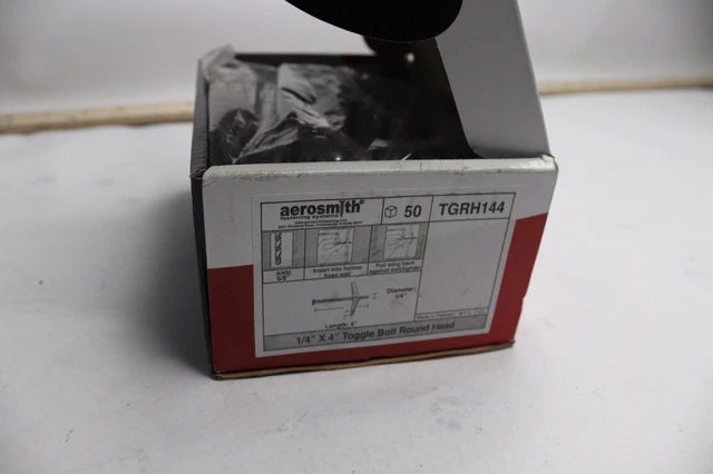 (50-Pk) Aerosmith Toggle Bolts Rounded Head 1/4" x 4" TGRH144