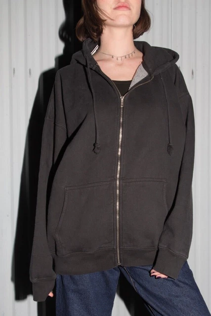 BRANDY MELVILLE OVERSIZED faded black Christy Carla zip up hoodie