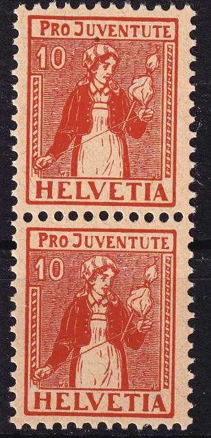 Schweiz 10 Rp Pro Juventute 1917 Paar postfrisch