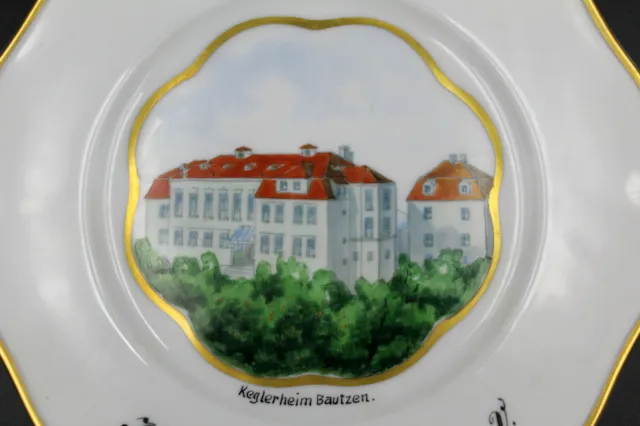 Old Porzellteller Bautzen Keglerheim 1931 KPM, Hand Painted 2