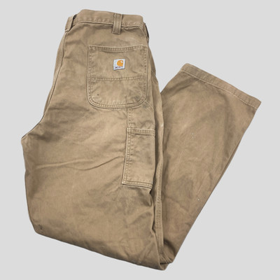 CARHARTT Uomo CARPENTER Cargo Marrone Relaxed Fit Cotone Pantaloni Lavoro 46" W 30" L 