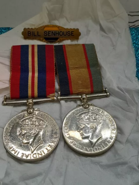 Australian  Ww2 Medals On  Named And Numbered To W. P.  Senhouse Army (Nx108452)