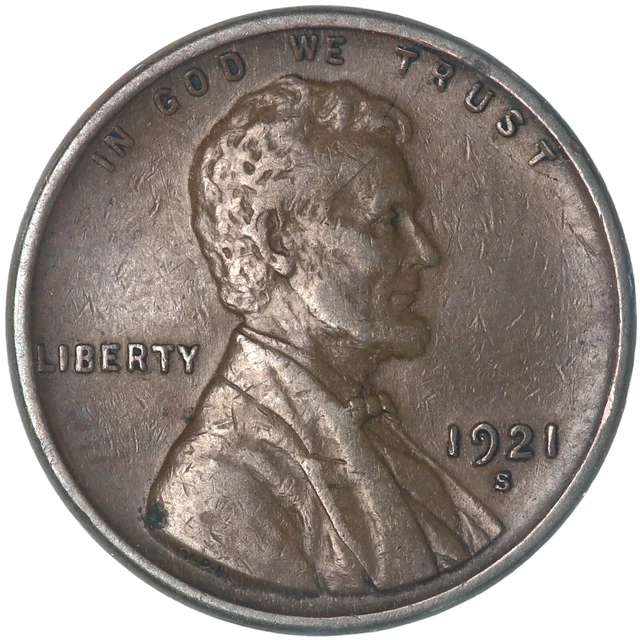 1921 S Lincoln Wheat Cent Very Fine Penny VF+ See Pics T202
