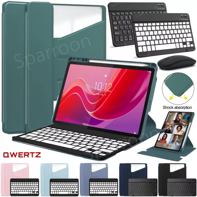 Für Lenovo Tab M11 TB-330FU 11" 2024 QWERTZ Tastatur Maus 360° Hülle Smart Cover