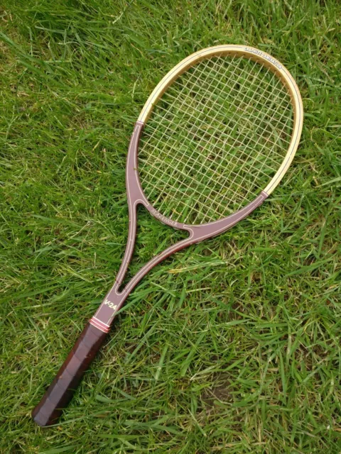 Slazenger V-24 Vintage Wooden Tennis Racket - Vilas