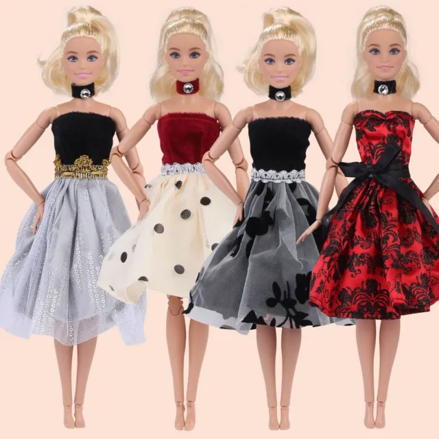 Fashion Mini Dresses Clothes Outfits Sets RANDOM Styles Barbie Doll Gift 15  pcs